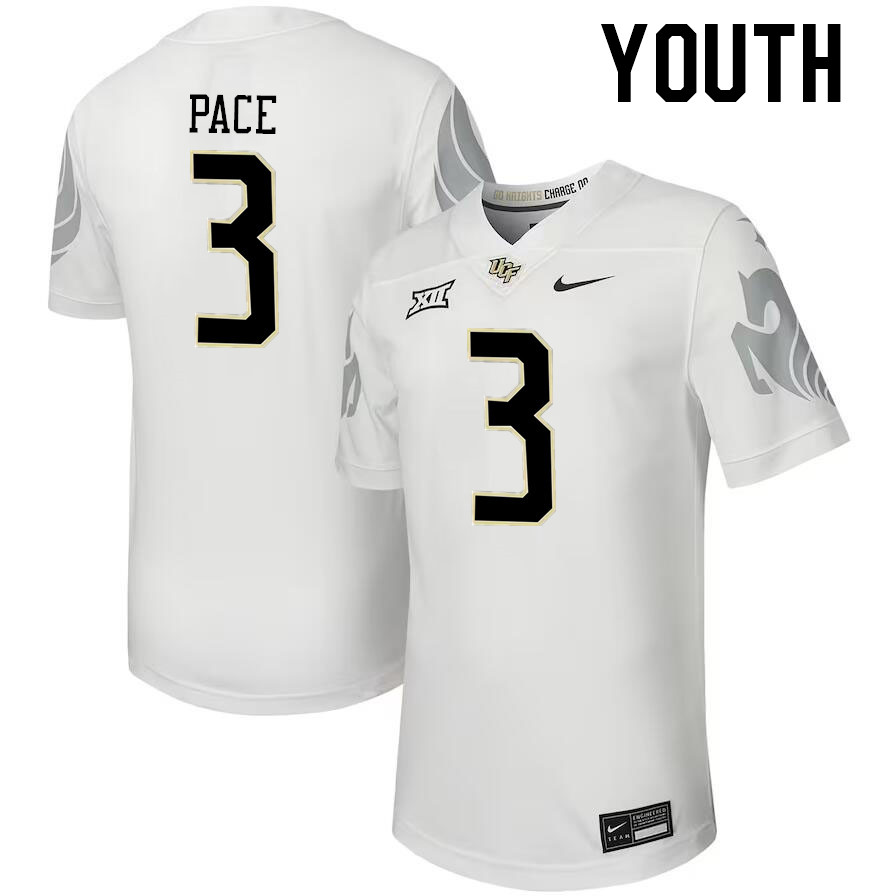 Youth #3 Deshawn Pace UCF Knights Big 12 Conference College Football Jerseys Stitched-Black